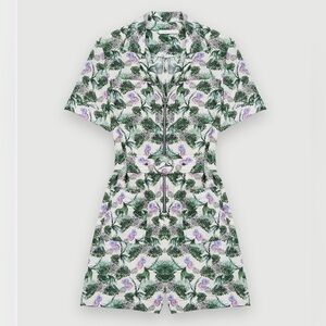 Maje Women’s Izer Romper, Size EU 36 (Approx. US 6). “Vegetal Ecru.”